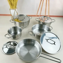 2/3件套多功能家用厨房蒸锅加厚大容量汤锅炖锅 - 銀色 - 查看 3