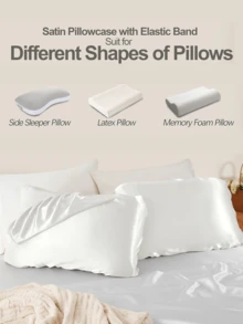 1/2pcs Satin Pillowcase, Silk Pillowcase, Elastic Design, Travel Pillowcase, Soft Satin Pillowcase, Gentle On Hair And Skin, Standard/Oversized, Fits Various Pillows, Suitable For Room Decor, Halloween Decor, Autumn Decor, Santa Gift, Valentine's Day Gift, Christmas Stocking Stuffer, Personalized Gift, Christmas Gift - Multicolor - View 4