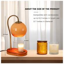 Candle Warmer Lamp With Timer, Electric Candle Lamp Warmer, Mom Birthday Gifts For Room, House Warming Gifts New Home Bedroom Decor For Couples, Wax Melt Warmer - Burnt Orange - View 7