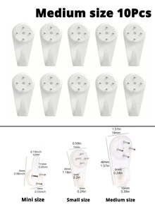 5/10Pcs Invisible Traceless Nail Hook, Wall Mounted Single Nail Hook, Wall Hanging Painting Hook, No-Drill Strong Load-Bearing Invisible Hook, Hanging Photo Picture Frame, Wedding Photo Hook