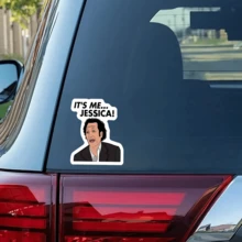 Adesivo de vinil It's Me Jessica Hot Chick, 2 peças, acabamento fosco, autoadesivo, uso único, adesivos para garrafas de água, copos, laptops, chapéus, capas de celular - formato assimétrico, aplicação de superfície versátil