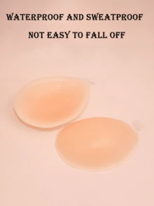 3 / 1 par de sujetadores invisibles sin tirantes de viscosa con efecto push-up de silicona - Sujetadores reutilizables de viscosa con elevación del busto y sin espalda con pegamento saludable para ropa interior de mujer