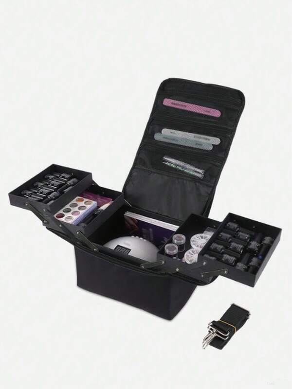 Bolsa de cosméticos de grande capacidade, organizador de esmaltes, bolsa de maquiagem de viagem, caixa de armazenamento de maquiagem para ferramentas de unhas, material escolar, dormitório universitário, acessórios de viagem, presente de aniversário, Natal, Halloween, Ação de Graças, Dia dos Namorados