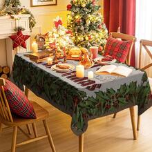 1/20 pièces Nappe de Noël, motif imprimé de cloches et de baies, décoration de table et cadeau parfait pour les amis, convient pour la maison, la cuisine, la terrasse du restaurant, l'intérieur et l'extérieur pendant la saison de Noël