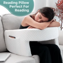 1 almofada de leitura extra grande para adultos - almofada ergonômica para apoio de braço, adequada para relaxamento durante a leitura, conveniente para leitura no escritório e ao ar livre