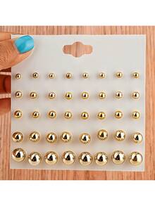 20pcs New European & American Lightweight Mini Luxury Faux Pearl CCB Stud Earring Set - CCB - View 10