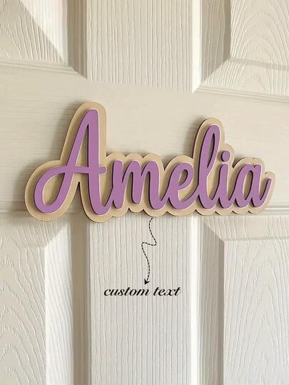 1 st anpassad personlig dörrlogotyp, lägenhetsdörrnummer med namn, daghemsväggnamn, sovrumsnamnslogotyp, dekorativ skylt dörrskylt, trä, akryldörrnummer, trädörrnummer, minimalistisk dörrnummer, färgad bokstavsdörrnummerlogotyp
