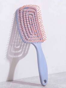 1 件弹性漆纯色按摩梳带镂空设计发刷男孩情人节心形情人节