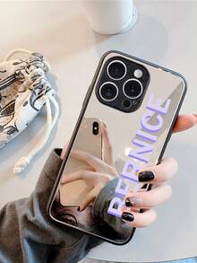 1 قطعة غطاء هاتف شفاف مقاوم للصدمات مطبوع عليه الاسم الشخصي متوافق مع موديلات iPhone11/12/13/14/15/16/16pro/16plus/16promax/17promax/17air، S25/A56/A17/A36 وغيرها من الموديلات