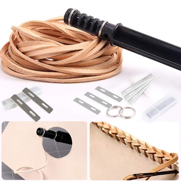3-Blade Leather Craft Knife Tool, Leather Strap Cutter For Handmade Weaving, Suitable For Beginners And Professionals, DIY Leather Craft Sewing Tool