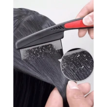 1pc Deep Cleaning Hairbrush For Scalp, Compact Teeth Dandruff Remover, Long Handle Grooming Brush