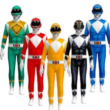 Power Rangers Cosplay Costumes For Kids Jumpsuit Fancy Dress Up Costume Party Playsuit XL Size Red
