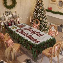 1/20 pièces Nappe de Noël, motif imprimé de cloches et de baies, décoration de table et cadeau parfait pour les amis, convient pour la maison, la cuisine, la terrasse du restaurant, l'intérieur et l'extérieur pendant la saison de Noël