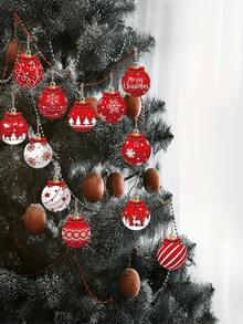 12-24 Decorações de madeira requintadas para árvores de Natal - adequadas para decoração de Natal e casa (bolas de Natal) - Multicolorido - Ver 9