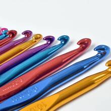 14-Piece Colorful Aluminum Crochet Hook Set, 2-10 Mm Knitting Needles, Suitable For Beginners, Single-Head Knitting Crochet DIY Tools, Sweater Scarf Needles - Mix Color - View 9