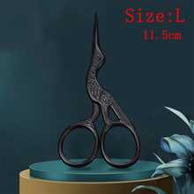 Set Of 2: 4.57-Inch Large Gold Crane Scissors & 3.7-Inch Small Gold Crane Scissors, Vintage Style Sewing, Embroidery, Paper, Office & Eyebrow Grooming Multi-Purpose Scissors - Multicolor - View 21