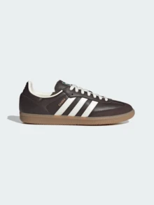 Adidas Originals Adidas Samba OG Premium Sneakers, Timeless Retro Trainers In Fall Tones, Leather & Suede Construction, Low-Top Casual Sneaker For Outdoor, Sports, Sambas For School And Work, Daily Shoes For Skate Outfit - 深棕色/米白色/膠質 - 查看 1