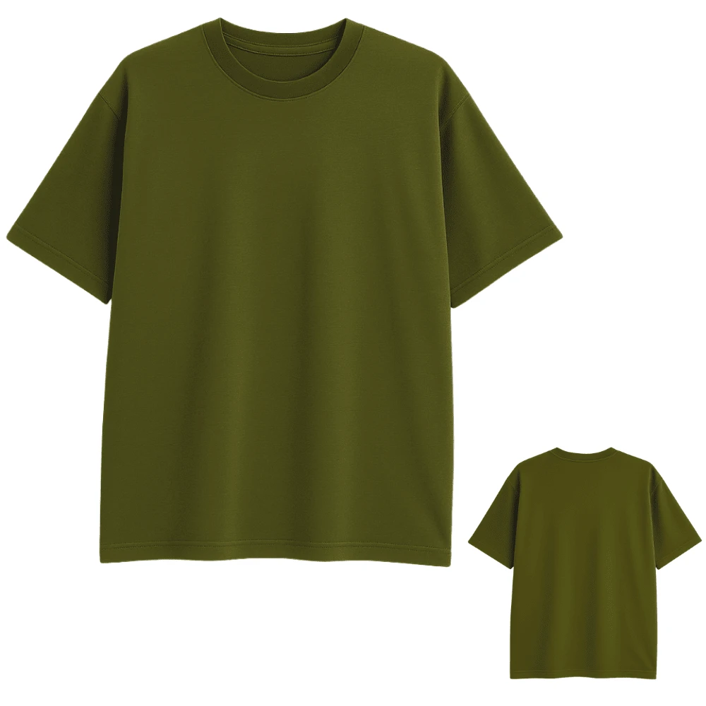 Plus Size T-Shirt G6 G5 G4 G3 G2 G1 PROMOTION 100% Cotton Men's Oversized Basic Plain - 軍綠色 - 查看 1