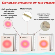 3 tranh canvas nghệ thuật năng lượng tâm linh, tranh in năng lượng tâm linh gradient, tranh phong cách Zen, trang trí thẩm mỹ Y2K, thích hợp để trang trí phòng ngủ, phòng khách hoặc ký túc xá, không khung. - Nhiều màu - Xem 7