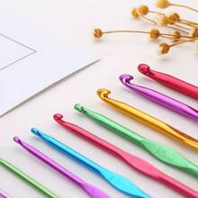 14-Piece Colorful Aluminum Crochet Hook Set, 2-10 Mm Knitting Needles, Suitable For Beginners, Single-Head Knitting Crochet DIY Tools, Sweater Scarf Needles - Mix Color - View 6