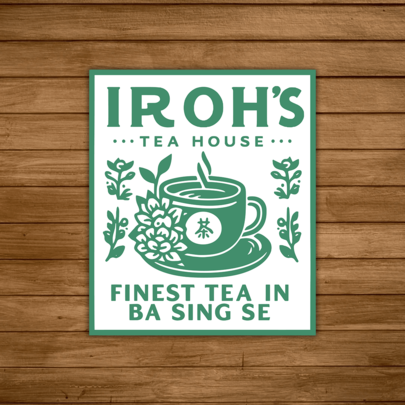 2 PIEZAS Pegatina con diseño de la Casa de Té del Dragón de Jazmín, regalo de Atla, pegatina del Dragón de Jazmín, mejor regalo para ella | Pegatina de El Último Maestro del Aire | Pegatinas para portátil | Pegatinas para botellas de agua