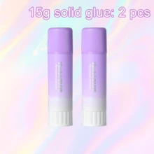 WUQIANNIAN 2/4/8/12 piezas Pegamento en barra de color lila degradado altamente atractivo, sin rastro, gel suave, pegamento viscoso de alta calidad de 9g, 15g, 21g, recubrimiento instantáneo y pegajoso, artículos de oficina para la temporada de regreso a clases