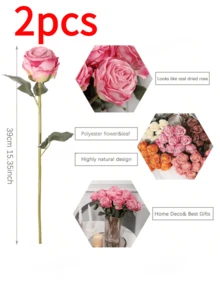 2 pièces/3 pièces/7 pièces/6 pièces/9 pièces Roses artificielles flamboyantes, fleurs de simulation, rose corail, décoration de la fête des mères, décoration de la saison des mariages, décoration de la saison des remises de diplômes, décoration de dîner aux chandelles, décoration de dortoir scolaire et de bureau, décoration de fête extérieure, fête d'anniversaire, décoration d'entrée de maison, d'hôtel, de restaurant, de chambre à coucher, de banquet de mariage, de cuisine, de jardin, décoration pour toutes les saisons