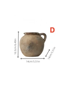 1 pieza Jarrón de cerámica japonés de estilo Wabi Sabi, de forma redonda y boca estrecha, adecuado para decoración de arte en el hogar, decoración de sala de estar, arreglo floral de escritorio, decoración de entrada, decoración del hogar, decoración de habitación, jarrón de flores, jarrón de vidrio