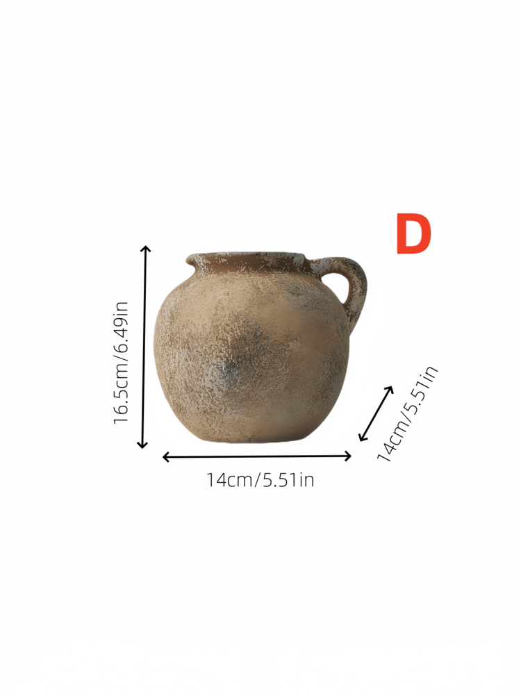 1个日式侘寂风格圆腹窄口陶瓷花瓶，适合民宿艺术装饰、客厅桌面插花、门厅氛围装饰。 - 多色5 - 查看 15