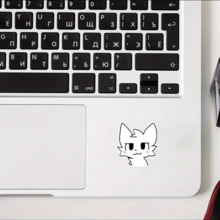 Süße Katzen-Gesicht Vinyl-Aufkleber - Minimalistisch weißer Katzen-Dekor mit ausdrucksstarken Augen, langanhaltend Klebstoff für Handy, Laptop, Koffer, Schutzhelm, Brille - perfektes Geschenk für Katzenliebhaber & Anime-Fans