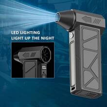 GJV Portable Turbo Blower, 130000 RPM High-Speed Handheld Jet Fan | Multi-Functional For Snow Removal, BBQ Carbon Production, Outdoor Use | Battery/Usb Powered, Rechargeable Battery - 黑色 - 查看 8