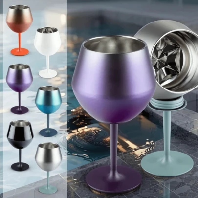 Taça Copo Térmico De Aço Inoxidável 2 Em 1 Para Gin Vinho Cerveja Drink Bebidas