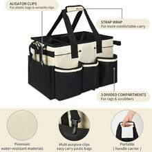 1pc Wearable Cleaning Utility Bag | Large-Capacity Oxford Fabric Organizer With Honeycomb Structure | Handheld & Shoulder Strap Dual Carry | Household & Commercial Cleaning Tool Caddy | Mobile Cleaning Station For Professionals