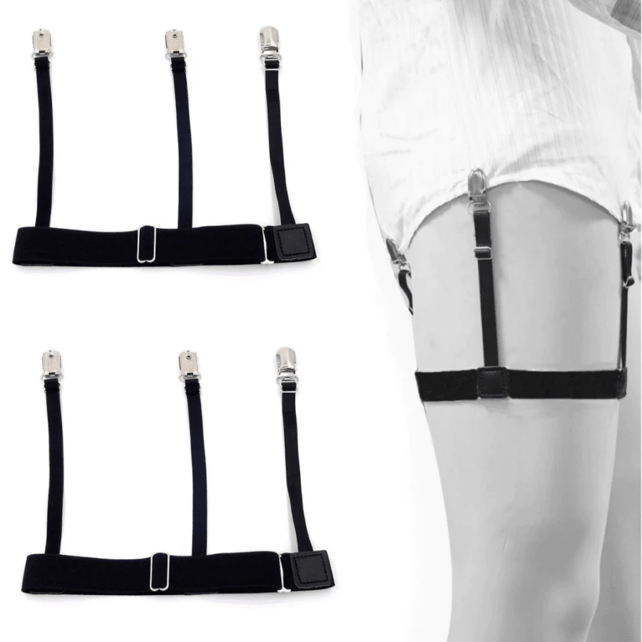 Pair Of Dress Shirt Stretchers, Suspenders, Elastic Clips - 黑色 - 查看 1