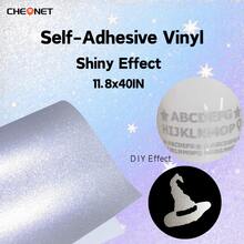 1 张 A4 尺寸（30 厘米 x 21 厘米/12 英寸 x 8.2 英寸）闪光永久自粘乙烯基贴纸，可用于派对装饰、贴纸、工艺切割、汽车贴花 DIY