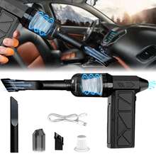 GJV Portable Turbo Blower, 130000 RPM High-Speed Handheld Jet Fan | Multi-Functional For Snow Removal, BBQ Carbon Production, Outdoor Use | Battery/Usb Powered, Rechargeable Battery - 黑色 - 查看 4