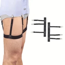 Pair Of Dress Shirt Stretchers, Suspenders, Elastic Clips - 黑色 - 查看 3