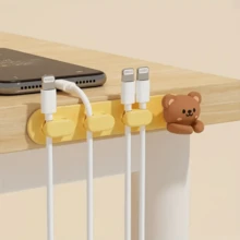 1/2/3pcs Cartoon Animal Shaped Cable Organizer, Phone Charging & Data Cable Holder, Office/Bedside Wall Cable Clips - Multicolor - View 12