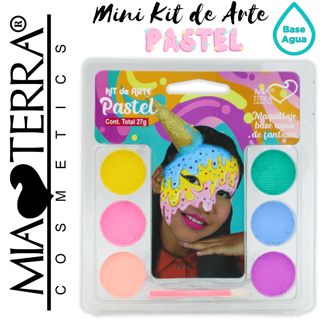 MIA TERRA COSMETICS PALETA DE COLORES MINI PARA BODY PAINT, MAQUILLAJE DE FANTASIA Y PINTACARITAS BASE AGUA DIFERENTES PERSONAJES Y GAMAS DE COLORES