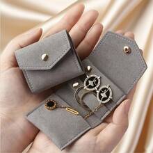 1pc Ultra-Fiber Faux Leather Jewelry Bag, Portable Multi-Functional Small Jewelry Roll Bag For Earring Ring Ear Stud, Perfect Gift For Valentine's Day, Christmas Back To School