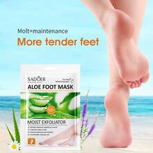 4pcs Foot Exfoliating Mask | Dermatologically Tested, Repairs And Exfoliates Heels, Dry And Dead Skin For Soft Feet | Exfoliating Foot Exfoliating Mask For Chapped Feet | Aloe Vera - trắng - Xem 4