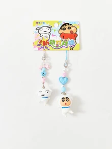 Mini llavero de Crayon Shin-chan - Edición perrito blanco. Adorable figura 3D con cuentas de colores y lazo. Ideal para decorar bolsos y llaves. Coleccionable de anime único para fans de todas las edades. Accesorio elegante y funcional para uso diario. Regalo ideal para amantes del anime y amantes de la moda. - novato - Ver 5