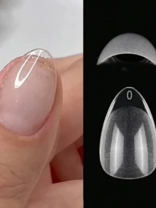 120pcs XXS Extra Short Almond Coffin Nail Tips Half Matte Pre-Filed Soft Gel Full Cover Fake Nail For Small Average Nail Beds