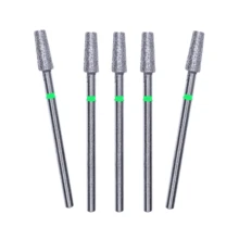 5 Broca Ponta Diamantada Conica Topo Plano PM 717G Brilho - Verde - Visão 1