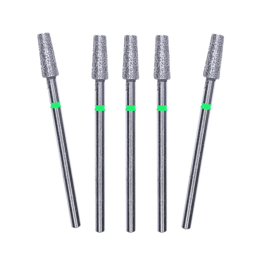 5 Broca Ponta Diamantada Conica Topo Plano PM 717G Brilho - Verde - Visão 1