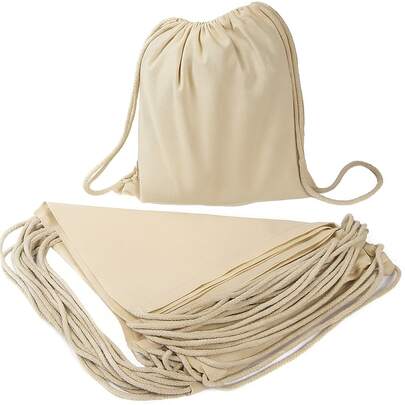 AKARURE Pack 5/10/25 uds Bolsa Mochila algodón 36 x 40 cm. - Mochila Cordones - Mochila Cuerda -  Mochila 100% Algodón - Bolsas de tela para pintar - Mochila de tela para Pintar - Mochila Saco - Bolsa reutilizable -Producto ideal para manualidades  Envío en 24-48 Horas