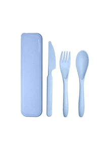 4件套可重复使用旅行餐具套装，带收纳盒，便携式塑料叉勺刀，露营餐具套装，成人午餐餐具，户外野餐餐具，厨房用具，学习用品，返校季 - 彩色 - 查看 13