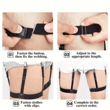 Pair Of Dress Shirt Stretchers, Suspenders, Elastic Clips - 黑色 - 查看 2