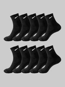 5 Pairs/10 Pairs/20 Pairs Of Men's Casual Socks, Medium Length Socks, White Socks, Winter Socks, Black Socks,Sports, Two Styles To Choose From (Thin/Thick)