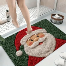 1 tấm thảm nhà tắm chống trượt hình ông già Noel - Chất liệu polyester mềm mại, có thể giặt máy, bề mặt mịn màng, trang trí ngày lễ, thích hợp cho nhà bếp và lối vào - Quà tặng ngày lễ, đế chống trượt, thảm chùi chân dễ thương, thảm trải sàn nhà bếp Giáng sinh. - Nhiều màu - Xem 4